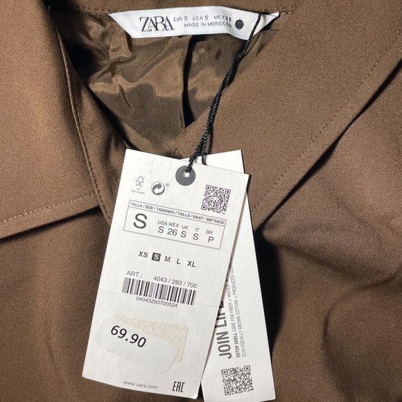 Zara Pleated Crop Top Button Up Shirt - Picture 5 of 10